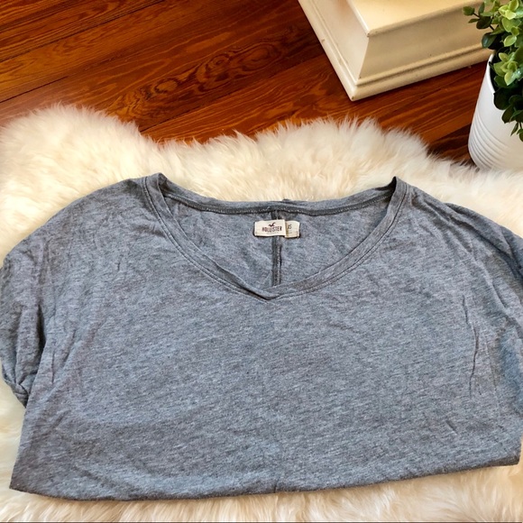 Hollister Tops - Hollister Grey Oversized V Neck